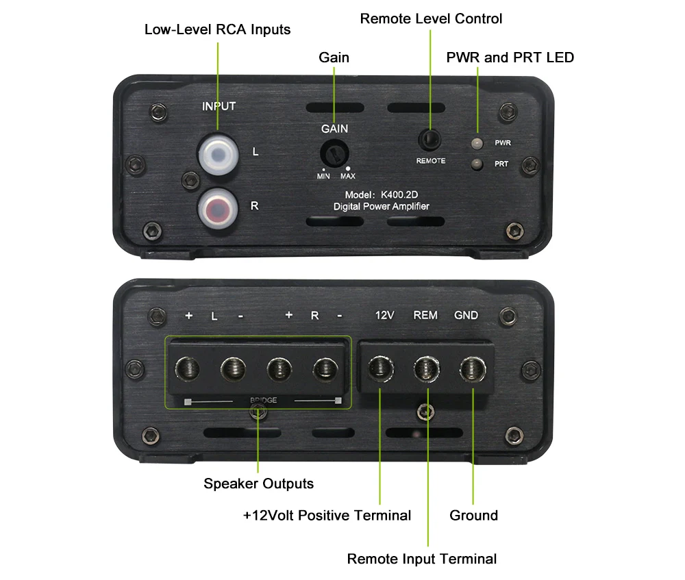 Digital Full-Range Car Amplifier-High Power Audio Boost for Clear Bass Mids