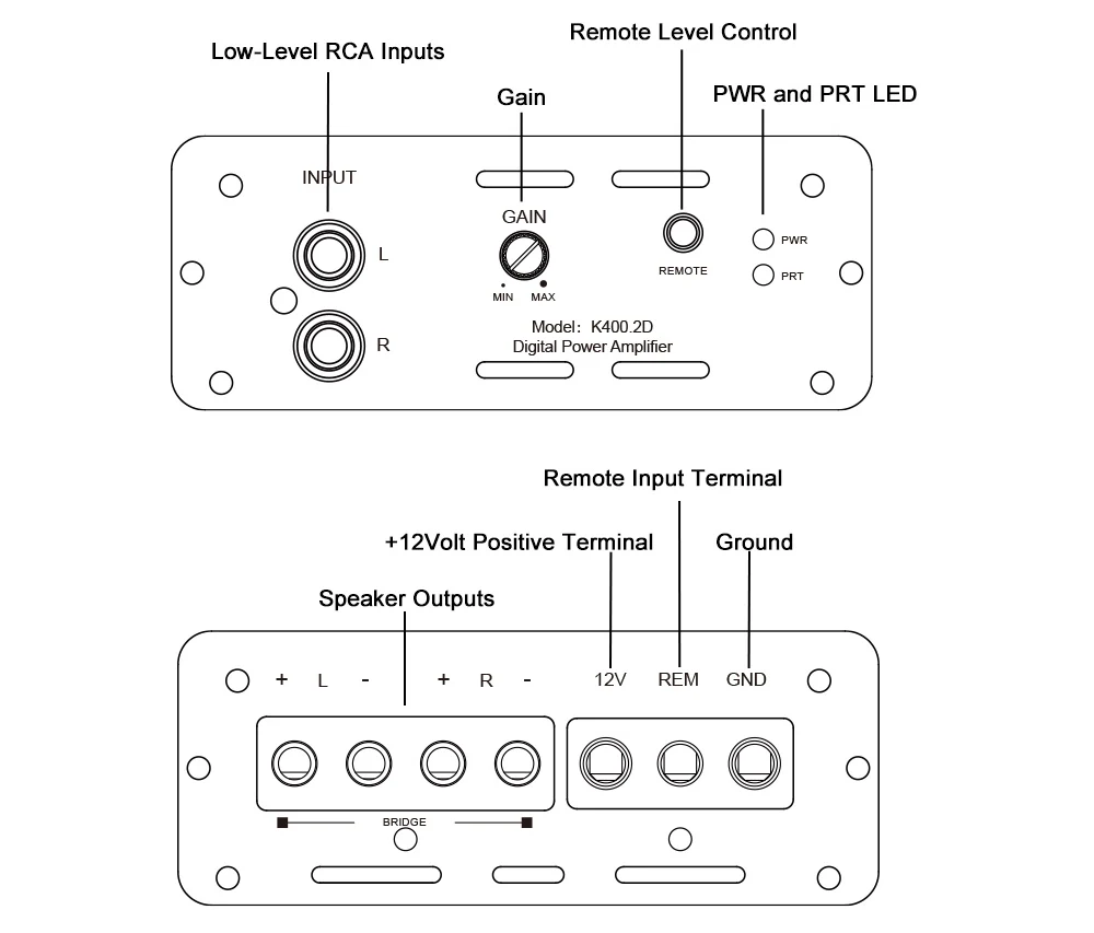Digital Full-Range Car Amplifier-High Power Audio Boost for Clear Bass Mids